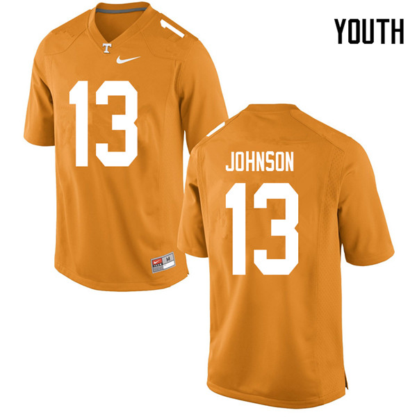 Youth #13 Deandre Johnson Tennessee Volunteers College Football Jerseys Sale-Orange - Click Image to Close